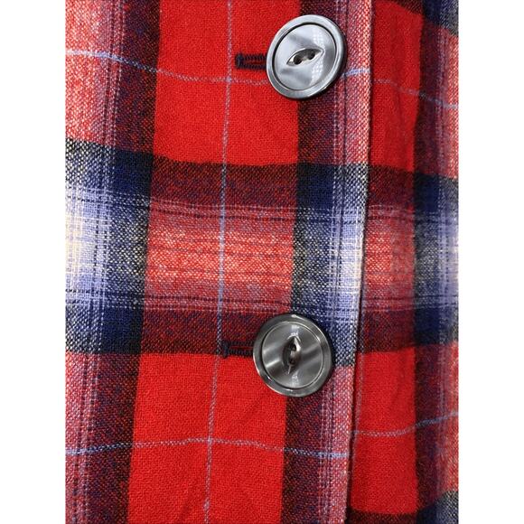 Pendleton Womens M Red Plaid 49er Jacket 100% Virgin Wool Limited Edition #5744 - Picture 2 of 9